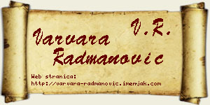 Varvara Radmanović vizit kartica